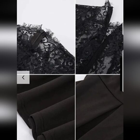 NWT Scarlet Darkness  Gothic Flutter Sleeve Lace Neck A-Line Dress Sz-22W - Picture 4 of 12